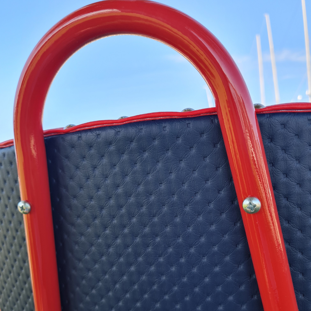 Red set of 4 retro chairs