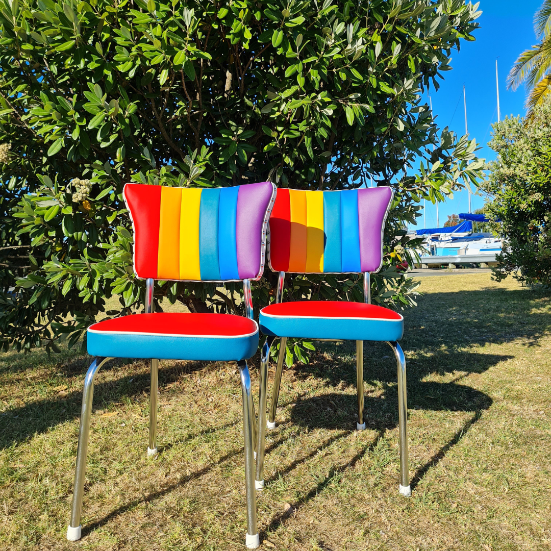Rainbow Retro Kitchen Chair's - Pair