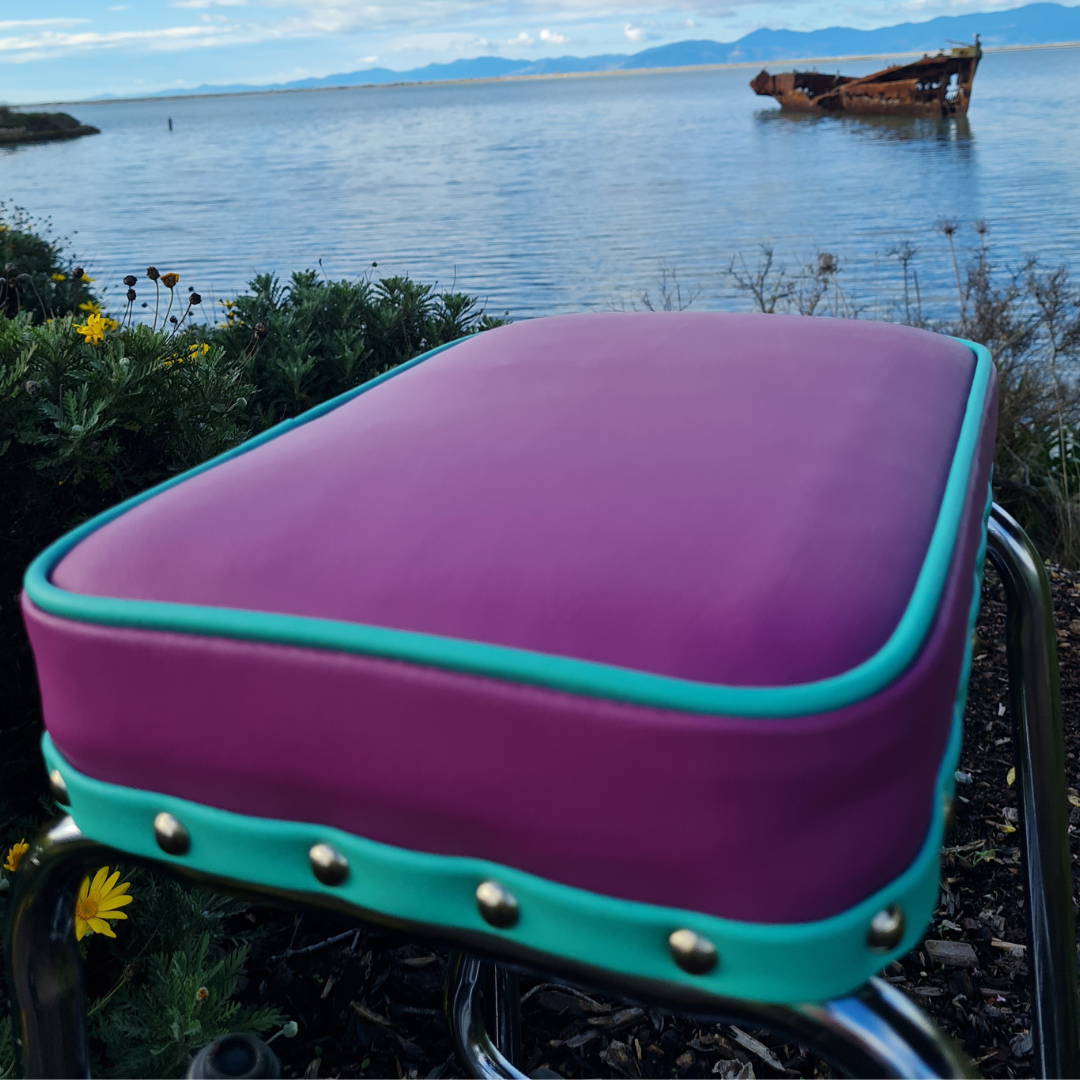 Retro Chrome Step Stool - Seat