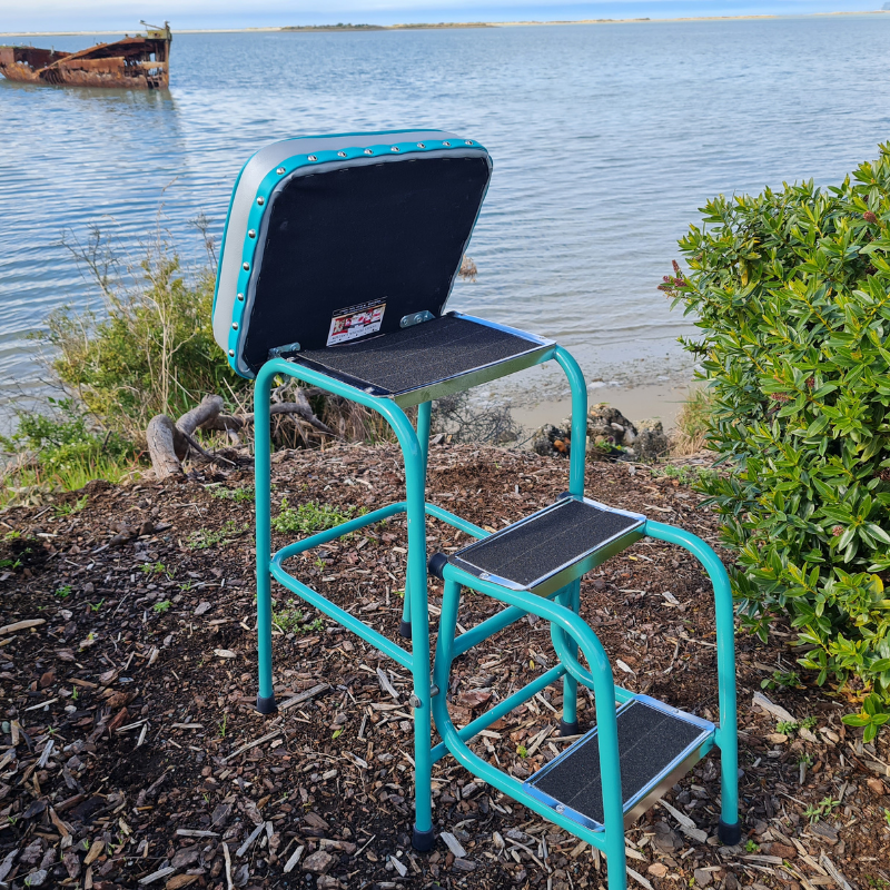 Retro Painted Step Stool - Seat Drop down steps
