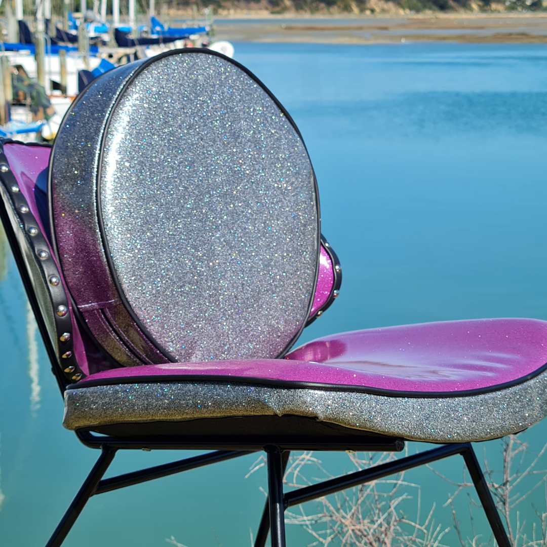 Retro Space Chair and Reversible Groovy Back Circle.