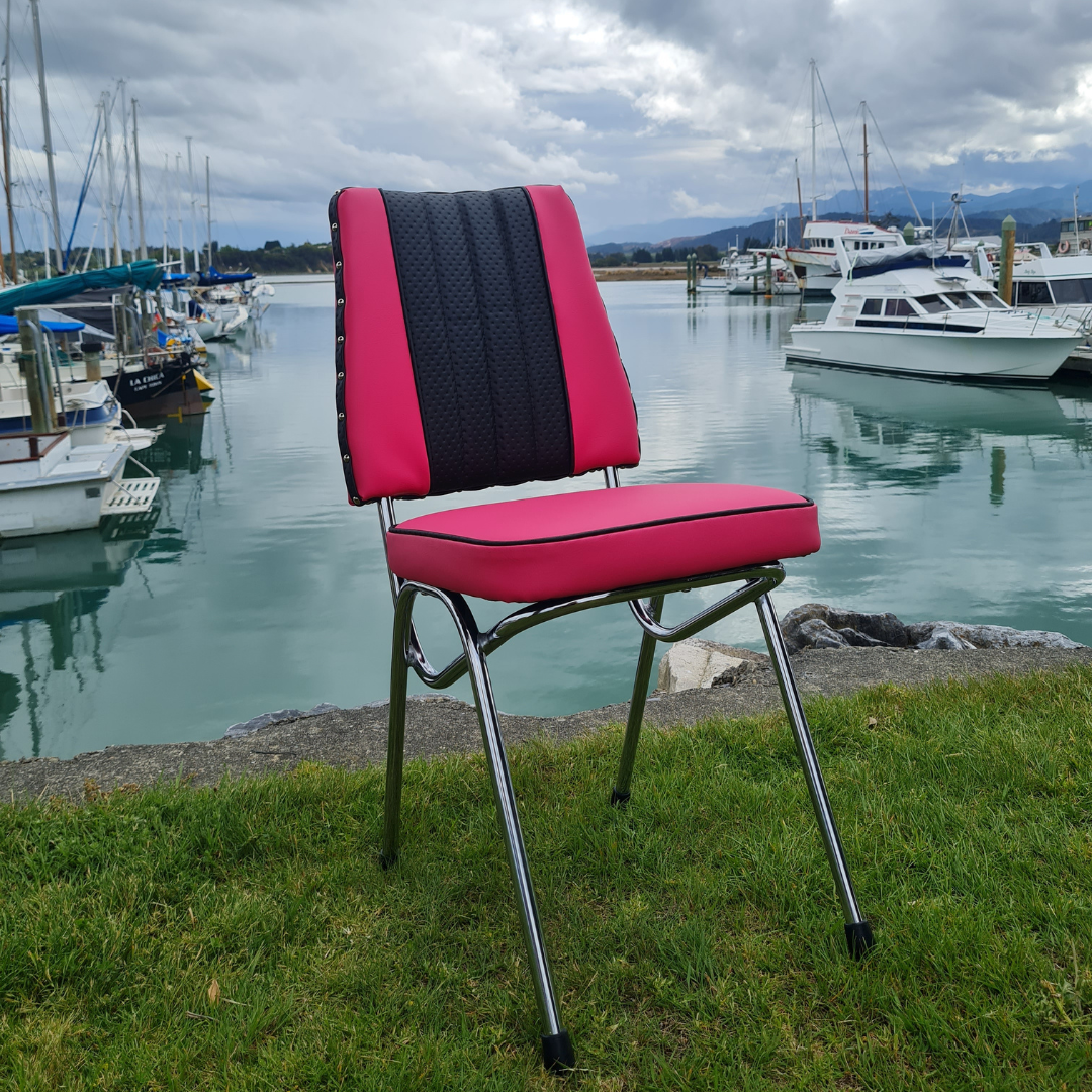 Retro Kitchen Chair - Hot Pink n Black