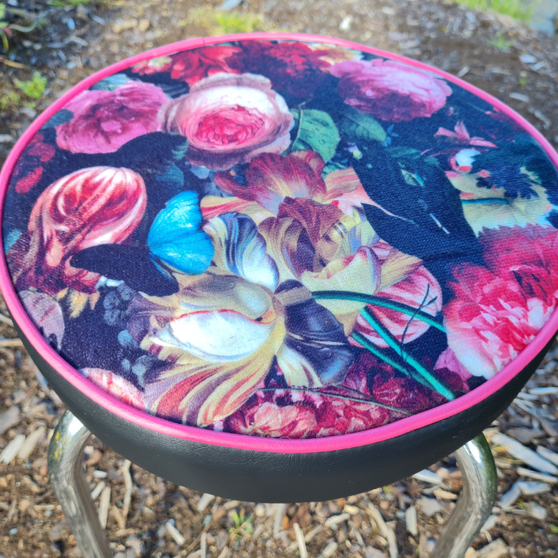 Retro Chrome Stool - Seat