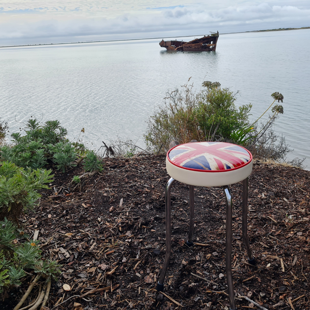 Retro Chrome Stool - Seat