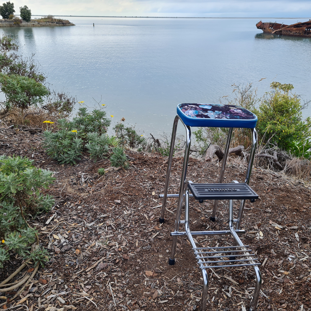 Retro Chrome Step Stool - Seat