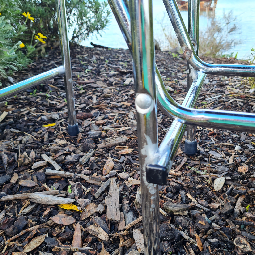 Retro Chrome Step Stool - Seat