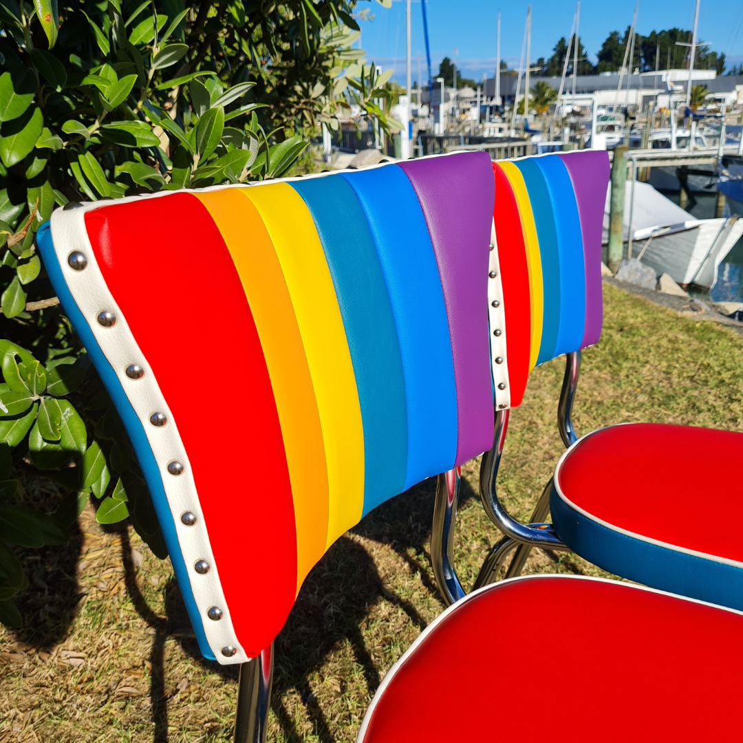 Rainbow Retro Kitchen Chair's - Pair