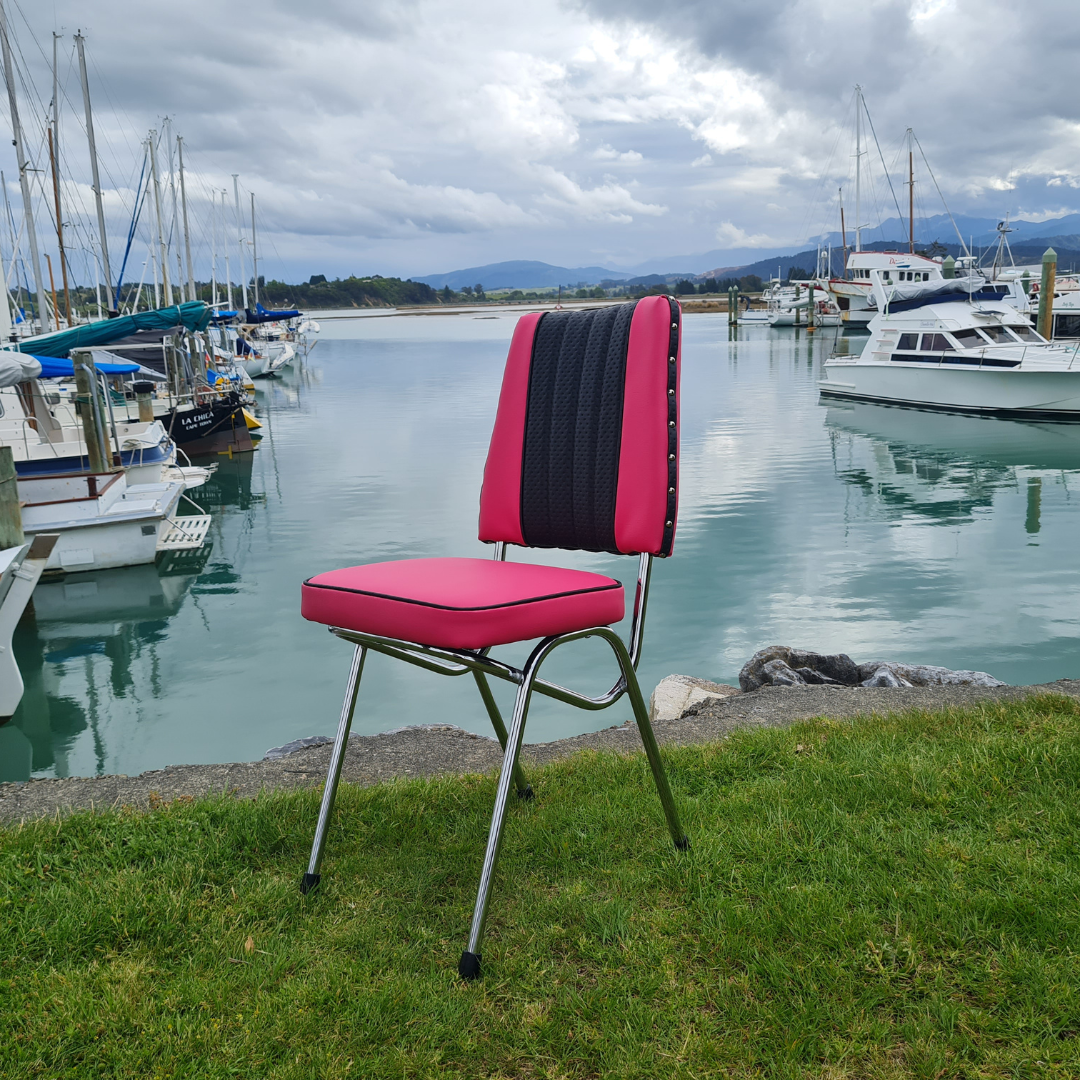 Retro Kitchen Chair - Hot Pink n Black
