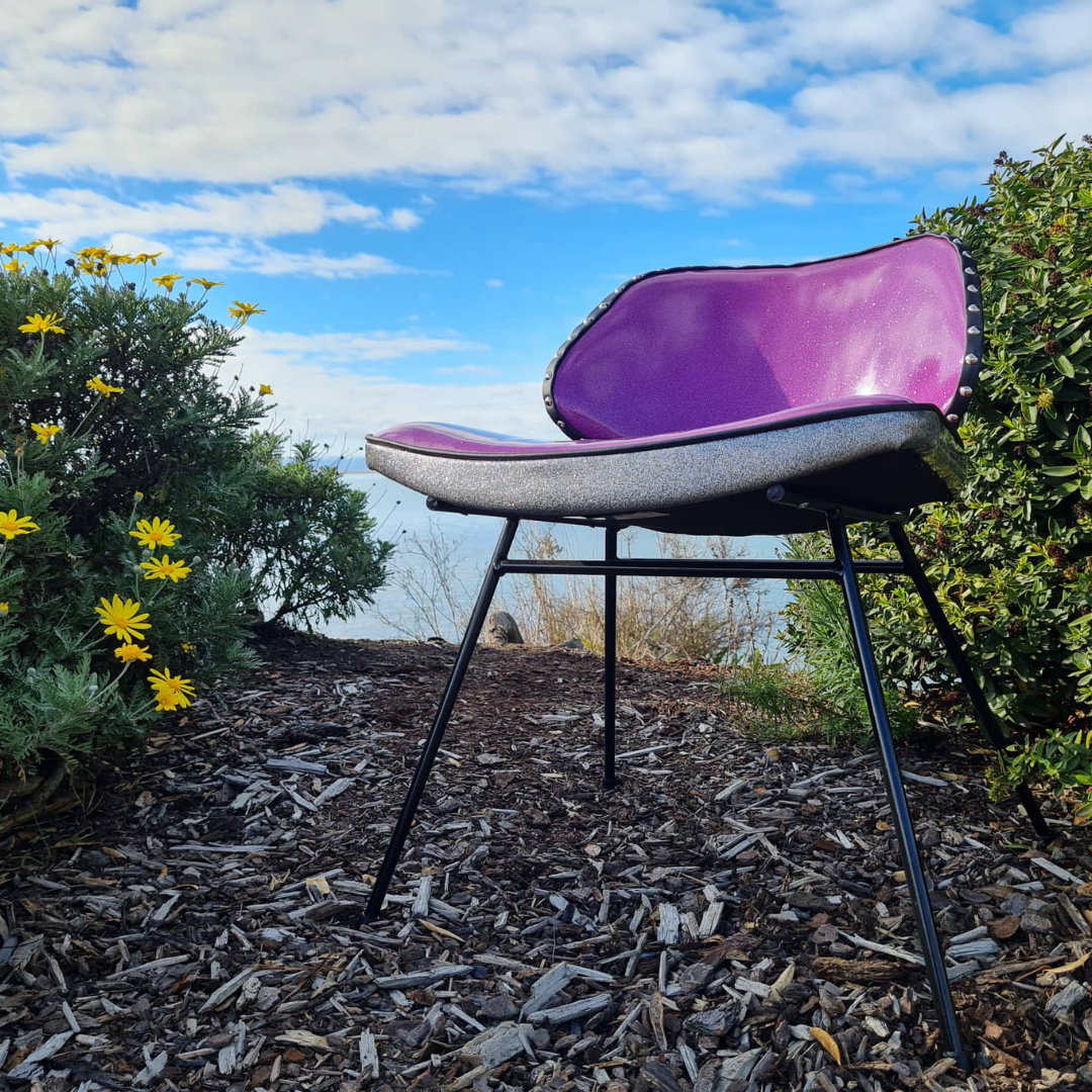 Retro Space Chair and Reversible Groovy Back Circle.