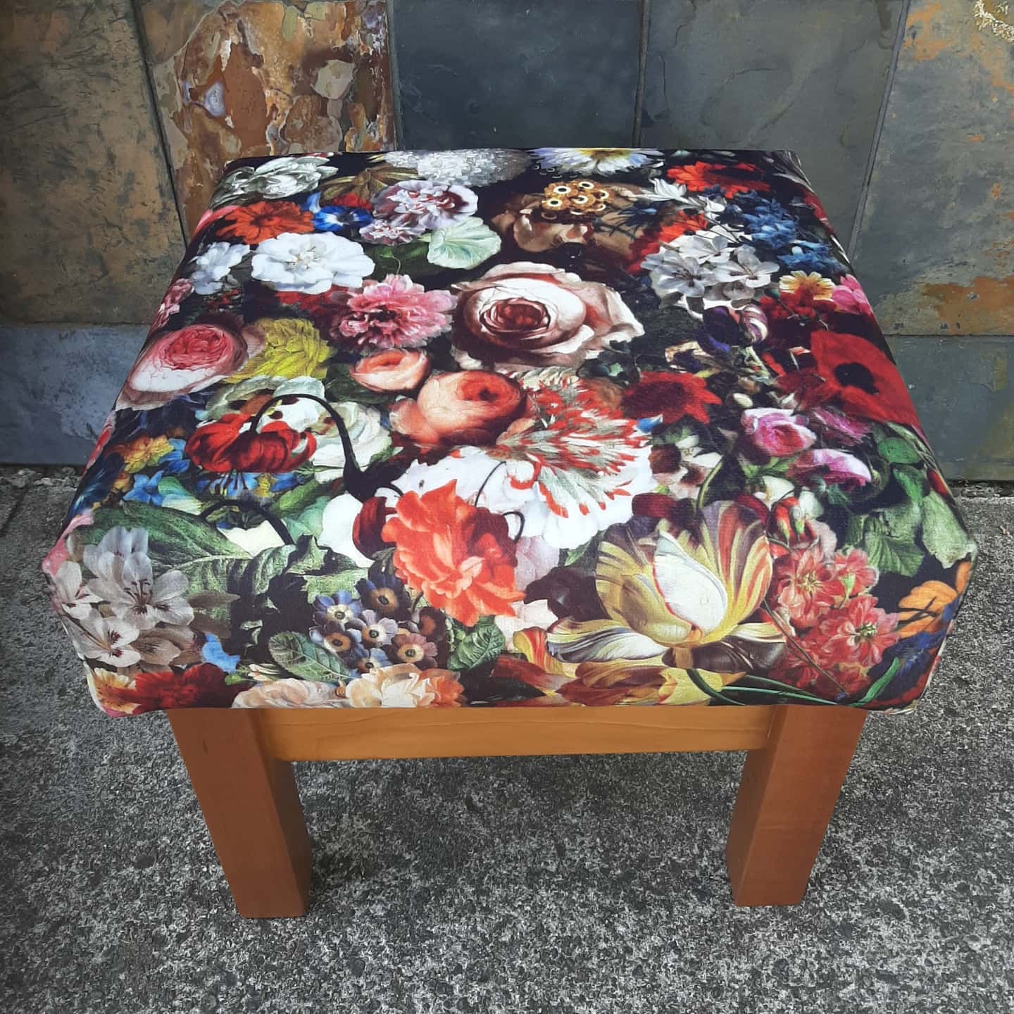 Footstool Macrocarpa Wooden Base