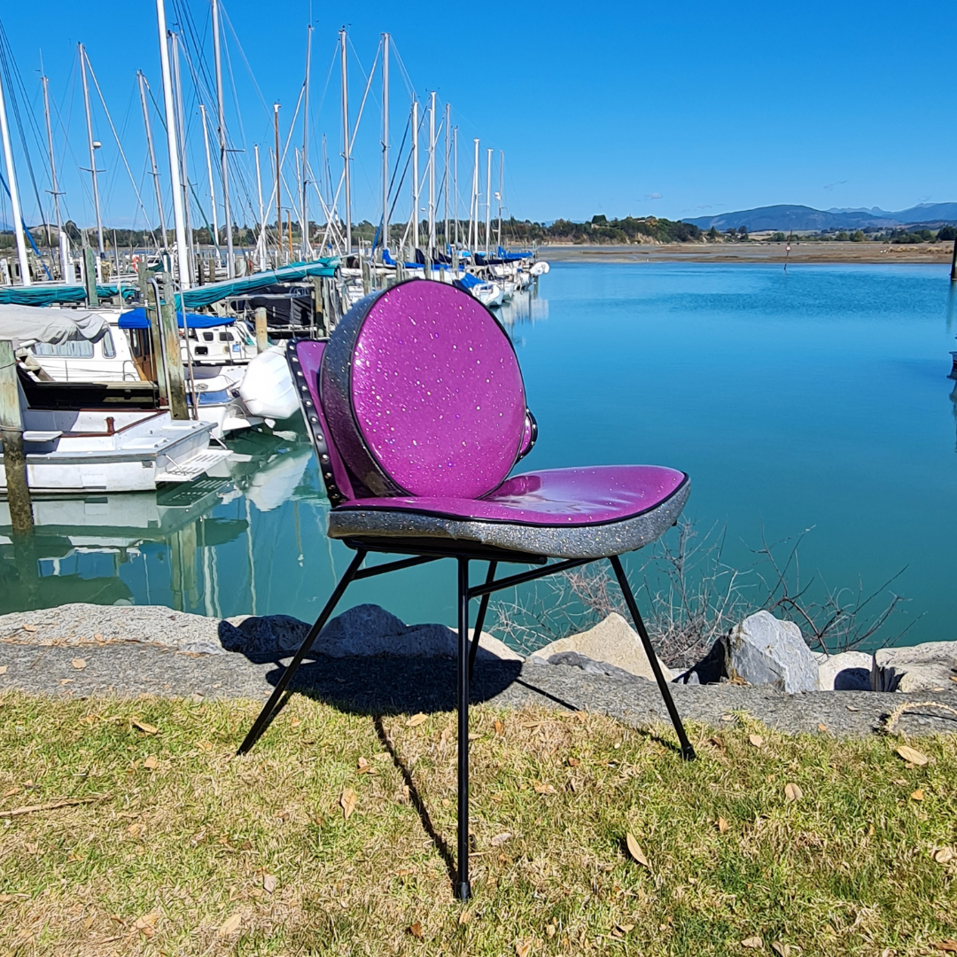 Retro Space Chair and Reversible Groovy Back Circle.