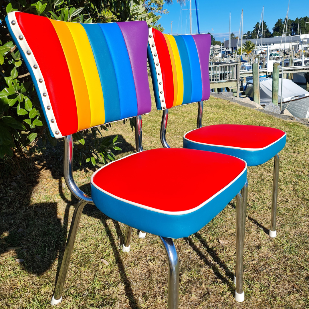 Rainbow Retro Kitchen Chair's - Pair