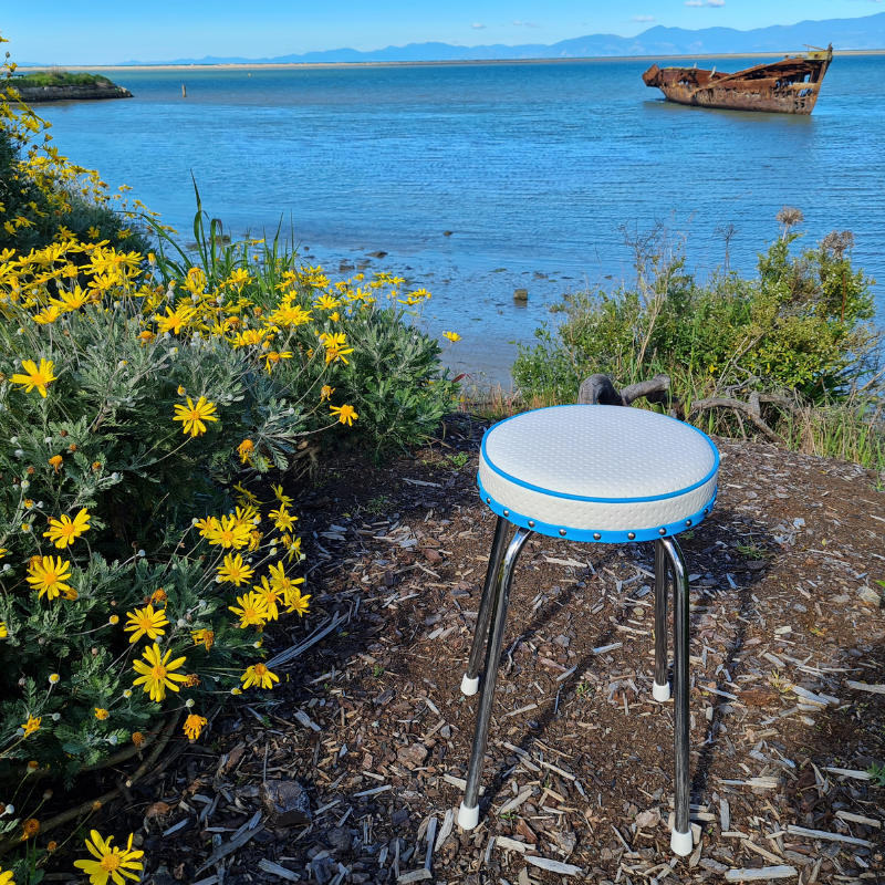 Retro Chrome Stool - Seat