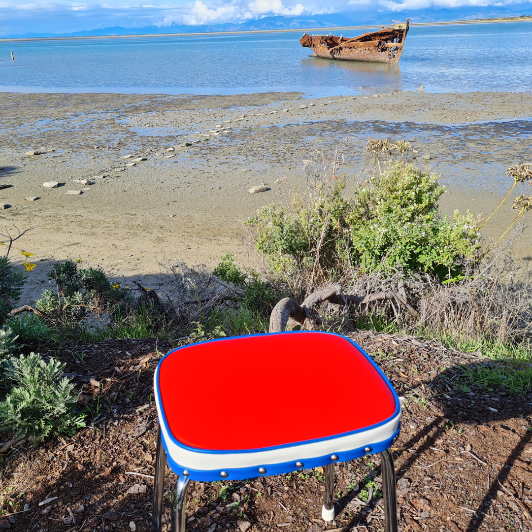 Retro Chrome Stool - Seat