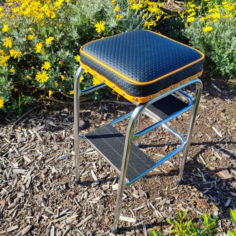 Retro Chrome Stool - Seat