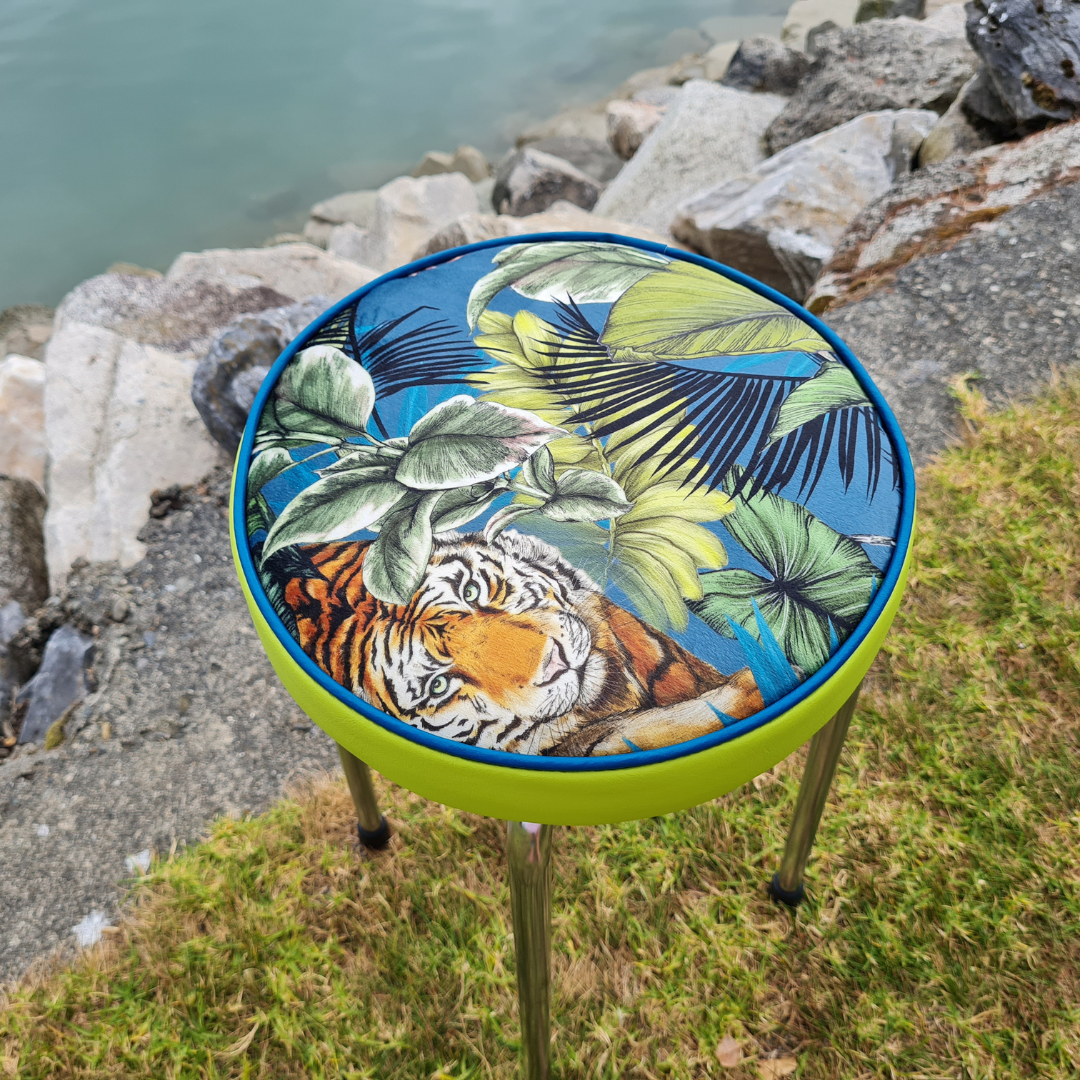 Retro Chrome Stool - Seat