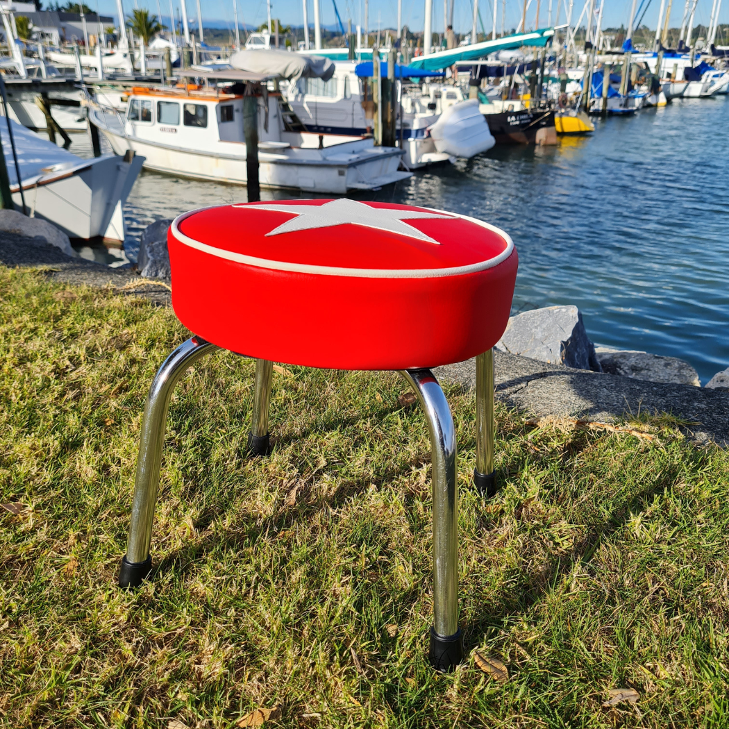 Star Retro Chrome Stool - Seat