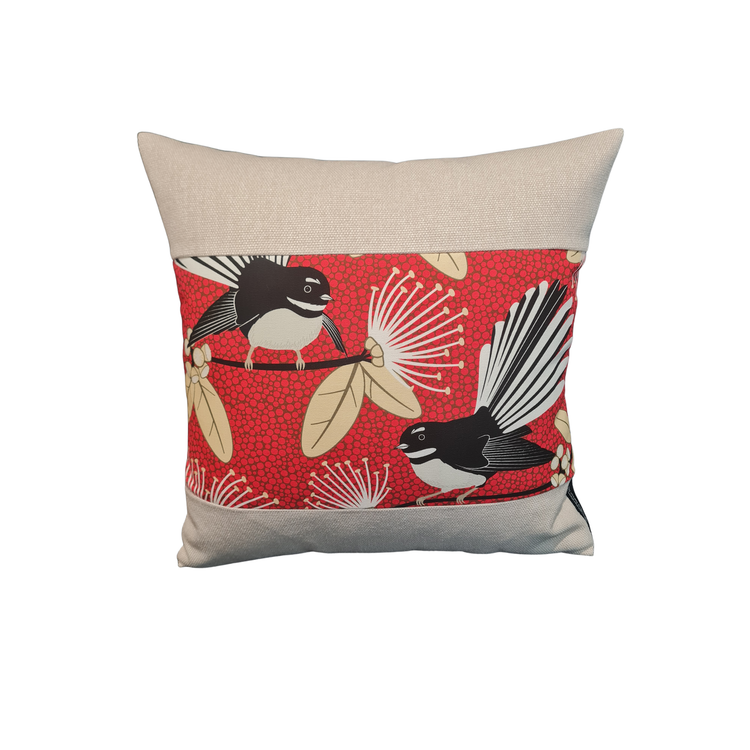 Handmade Pīwakawaka Fantail Cushion Cover
