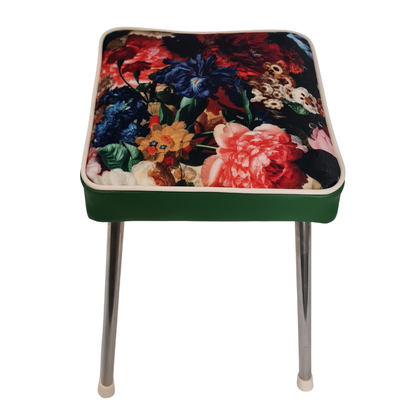 Retro Chrome Stool - Seat flowerbomb
