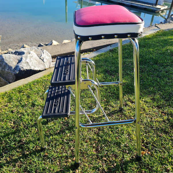 Retro Chrome Step Stool - Seat