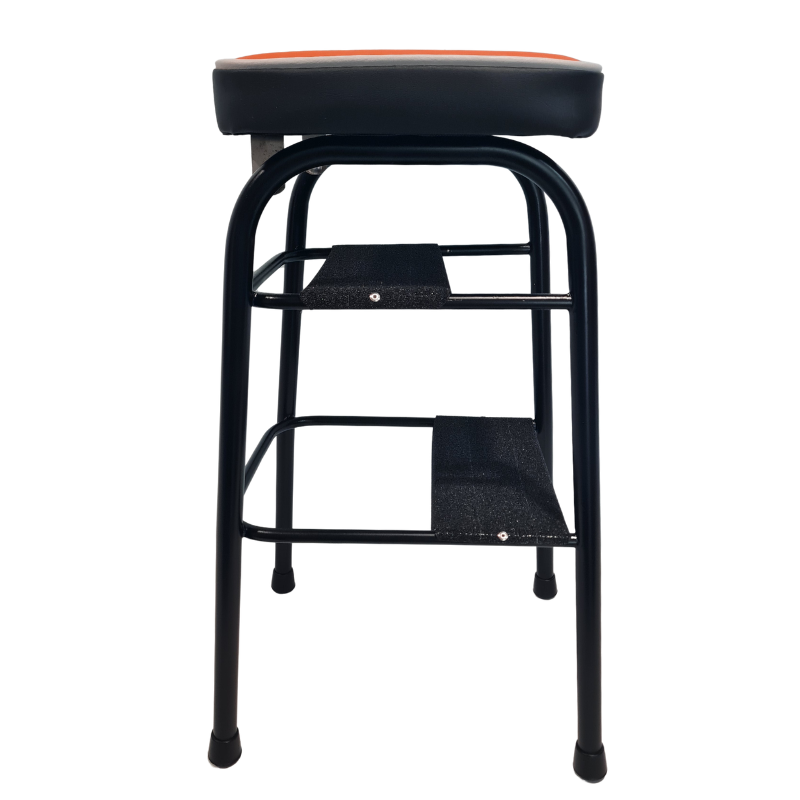 Retro Painted Step Stool - Seat Black