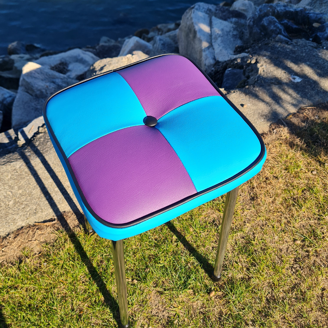 Retro Chrome Stool - Seat