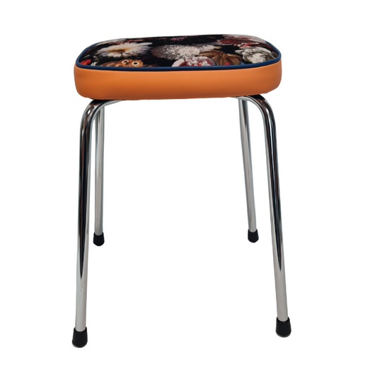 Retro Chrome Stool - Seat