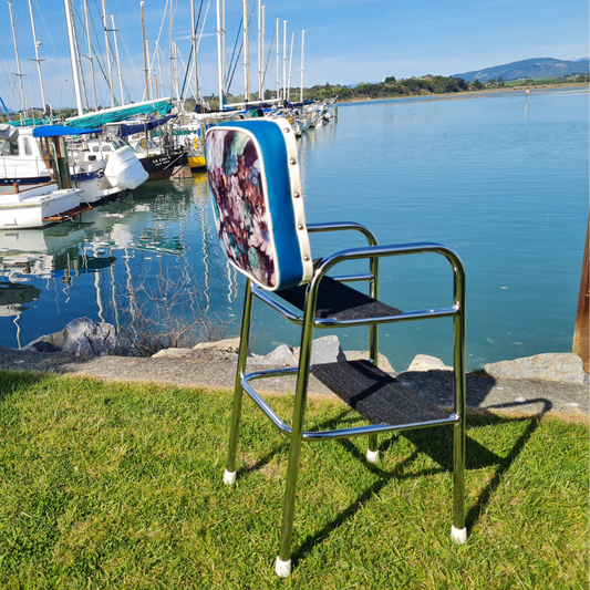 Retro Chrome Step Stool - Seat