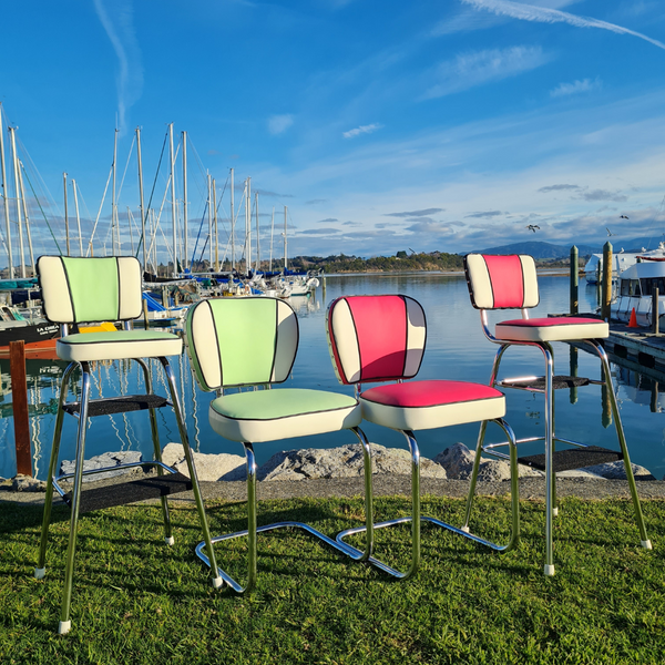 Pastel green Chrome Chair "Licorice All Sorts inspired"