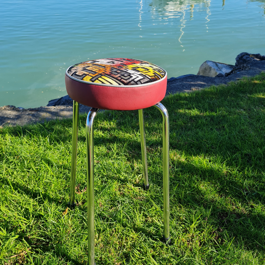 Retro Chrome Stool - Seat