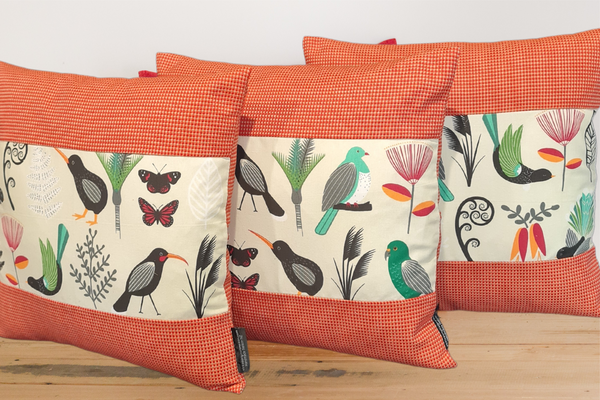 NZ Native Bird Theme Cushion Cover - Huia