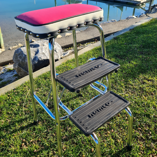 Retro Chrome Step Stool - Seat