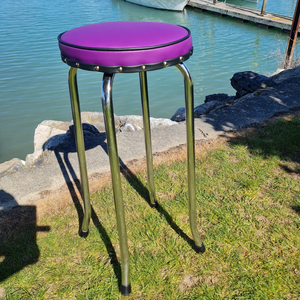 Retro Chrome Stool - Seat TALL