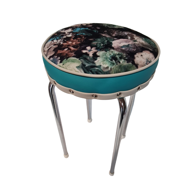 Retro Chrome Stool - Seat