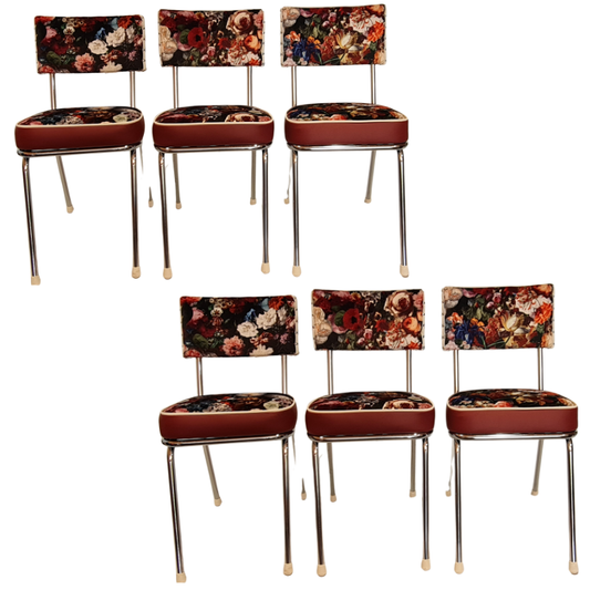 Flowerbomb  Chrome Chairs "Set of 6"