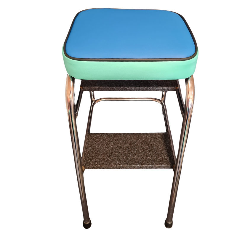 Retro Chrome Step Stool - Seat