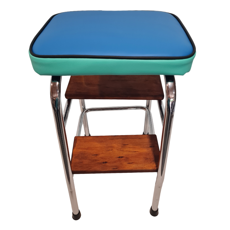 Retro Chrome Step Stool - Seat