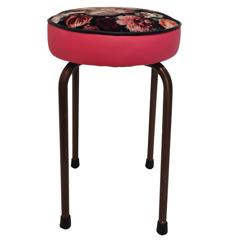 Retro painted Stool - Seat Flowerbomb