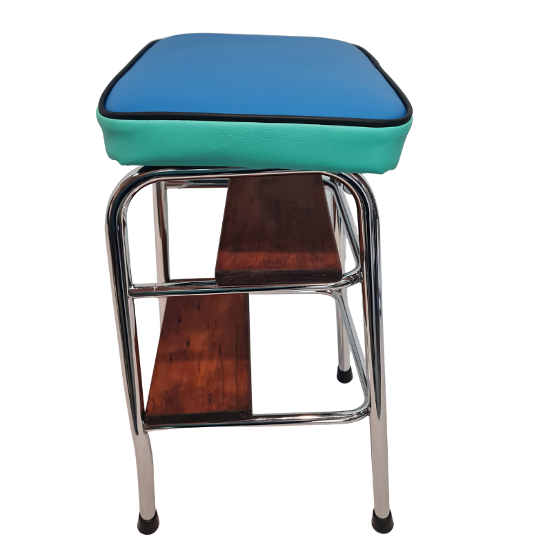 Retro Chrome Step Stool - Seat