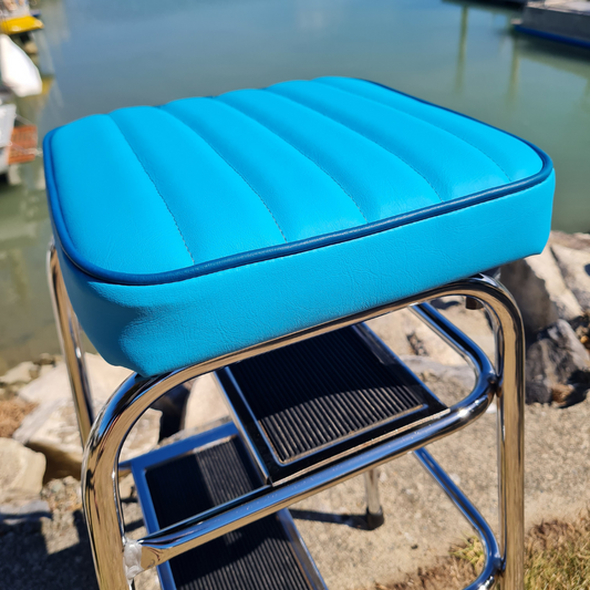 Retro Chrome Step Stool - Seat
