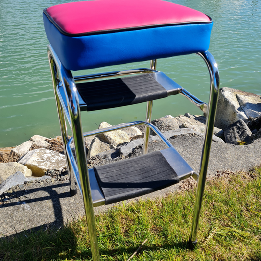 Retro Chrome Step Stool - Seat