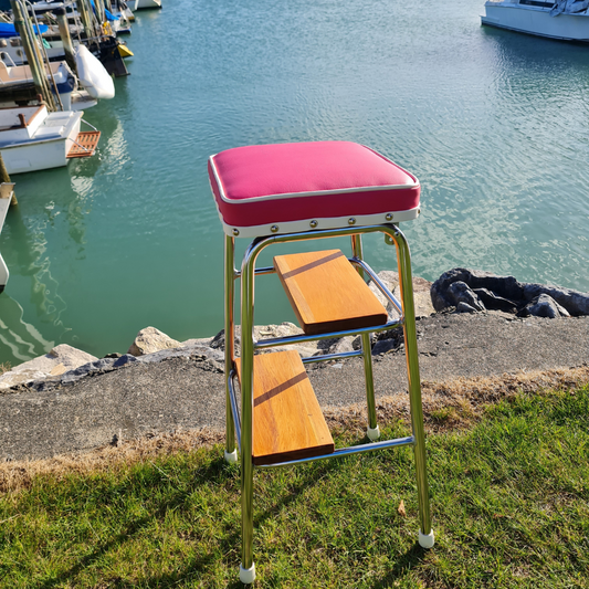 Retro Chrome Step Stool - Seat