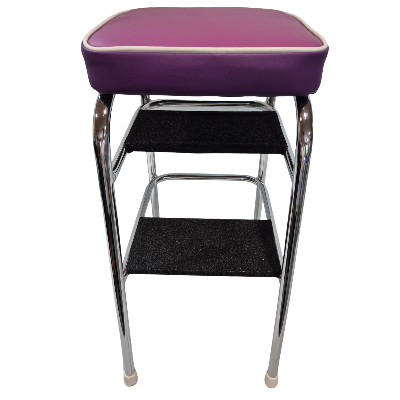 1960s Retro Chrome Step Stool – Purple