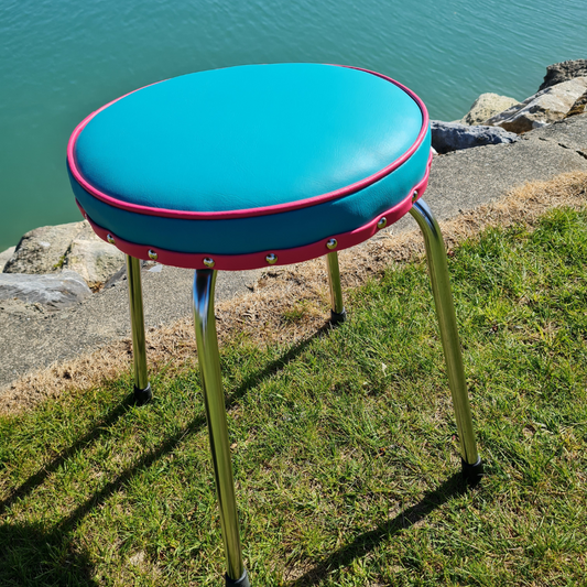 Retro Chrome Stool - Seat