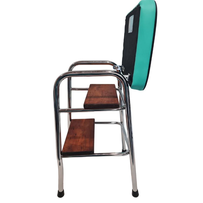Retro Chrome Step Stool - Seat