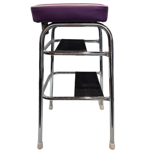 1960s Retro Chrome Step Stool – Purple