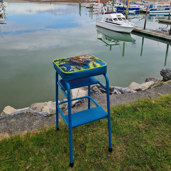 Retro painted Step Stool - Seat - Tiger