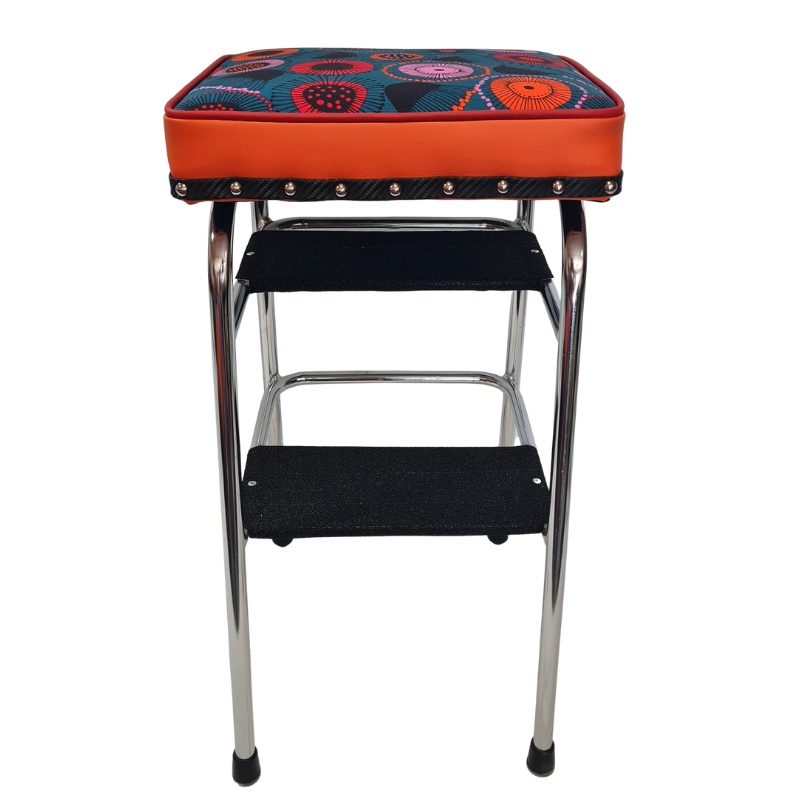 Retro Chrome Step Stool - Seat