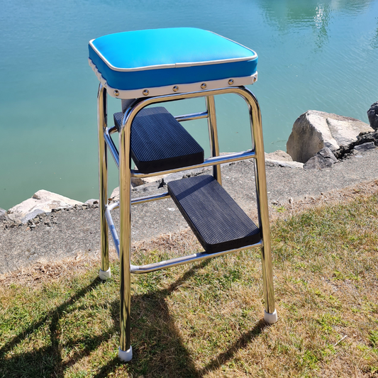 Retro Chrome Step Stool - Seat