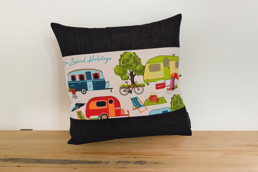 Kiwiana Cushion Cover - Ebony Border # 1